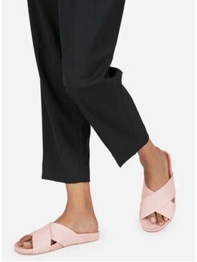Everlane Form Crossover Leather Slide Sandals Pale Rose Pink Italy Size 6